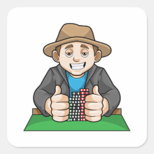 Gewinner des Pokers Quadratischer Aufkleber