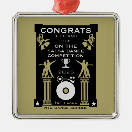 Gewinner des Salsa Dance Competition Ornament Aus Metall (Vorne)