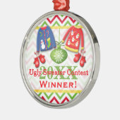 Gewinner des Ugge Christmas Sweater Contest Orname Silbernes Ornament (Links)