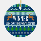 Gewinner des Uggge Christmas Sweater Contest Award Keramik Ornament (Vorne)