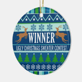 Gewinner des Uggge Christmas Sweater Contest Award Keramik Ornament (Links)