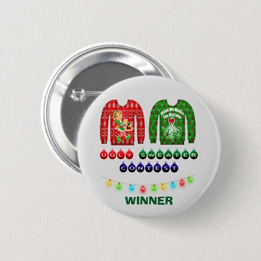 Gewinner des Uggge Christmas Sweater Wettbewerbs C Button (Vorne & Hinten)