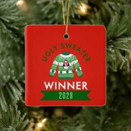 Gewinner des Ugly Sweater Contest Keramikornament