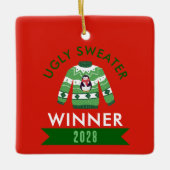 Gewinner des Ugly Sweater Contest Keramikornament (Vorderseite)
