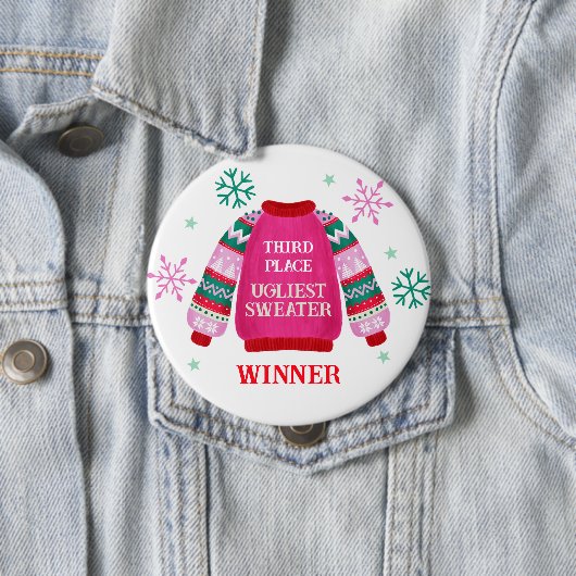 Gewinner des Ugly Sweater Contest Prize Button (Beispiel)