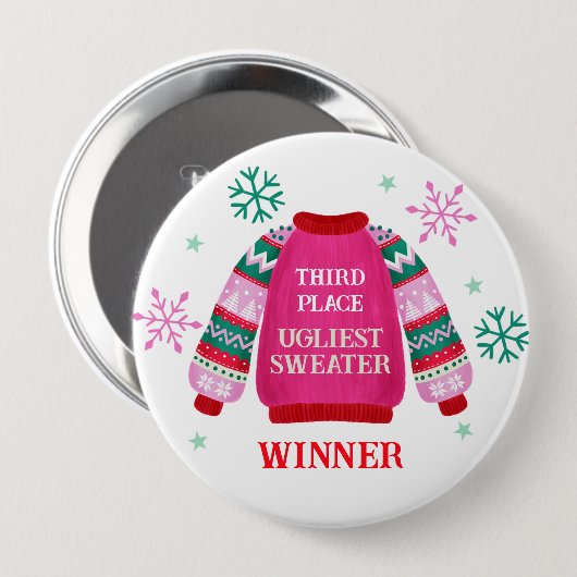 Gewinner des Ugly Sweater Contest Prize Button (Vorne & Hinten)