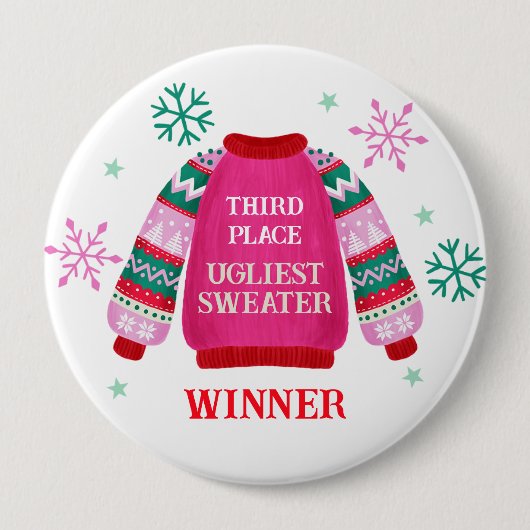 Gewinner des Ugly Sweater Contest Prize Button (Vorderseite)