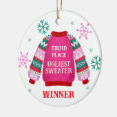 Gewinner des Ugly Sweater Contest Prize Keramik Ornament (Links)