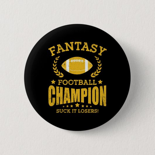 Gewinner Fantasy Football Champ Champion Draft Foo Button (Vorderseite)