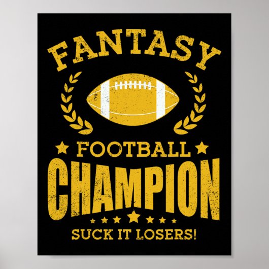Gewinner Fantasy Football Champ Champion Draft Foo Poster (Vorne)