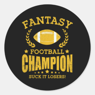 Gewinner Fantasy Football Champ Champion Draft Foo Runder Aufkleber