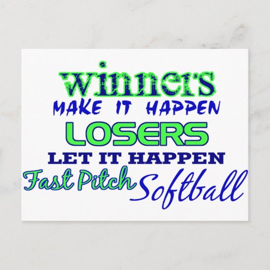 Gewinner....Fast Pitch Softball Postkarte (Vorderseite)