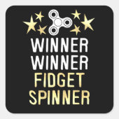 Gewinner Fidget Spinner Quadratischer Aufkleber (Vorderseite)
