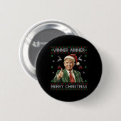 Gewinner Frohe Weihnachten Trump Santa Ugly Swe Button (Vorne & Hinten)