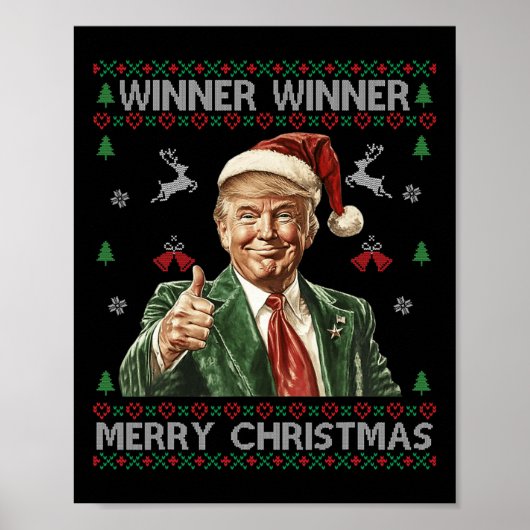 Gewinner Frohe Weihnachten Trump Santa Ugly Swe Poster (Vorne)