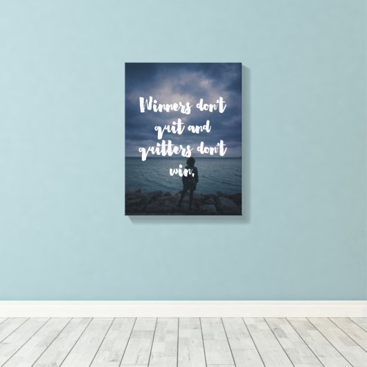 Gewinner geben nicht auf leinwanddruck (Insitu (Holzboden))