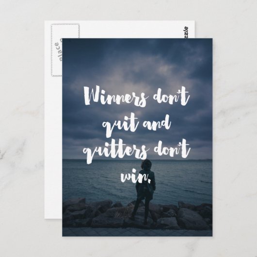 Gewinner geben nicht auf postkarte (Vorne/Hinten)