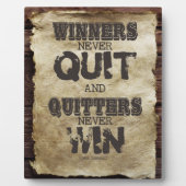 Gewinner geben nie auf und gewinnen nie fotoplatte (Vorderseite)
