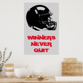 Gewinner geben nie den Kunstfußball des inspiriere Poster (Küche)