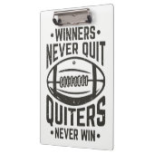 Gewinner geben nie mit dem Angebot auf Klemmbrett (Links)