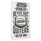 Gewinner geben nie mit dem Angebot auf Klemmbrett (Rechts)