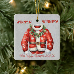 Gewinner! Gewinner! Bester Ugly Sweater von 20xx Keramikornament