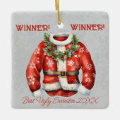 Gewinner! Gewinner! Bester Ugly Sweater von 20xx Keramikornament (Vorderseite)