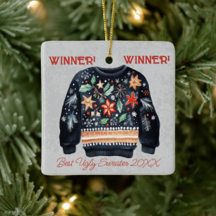 Gewinner! Gewinner! Bester Ugly Sweater von 20xx Keramikornament