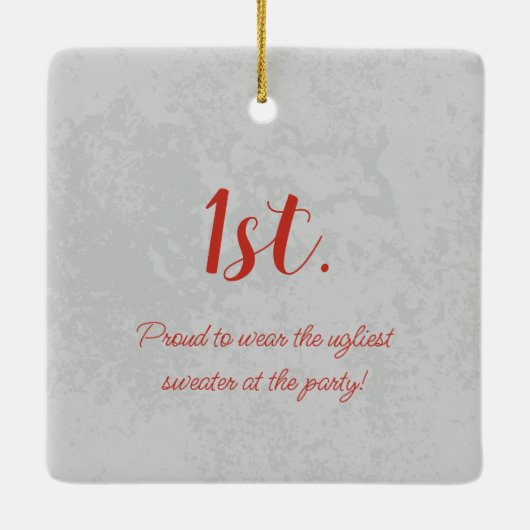 Gewinner! Gewinner! Bester Ugly Sweater von 20xx Keramikornament (Rückseite)
