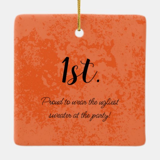 Gewinner! Gewinner! Bester Ugly Sweater von 20xx Keramikornament (Rückseite)