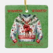 Gewinner! Gewinner! Bester Ugly Sweater von 20xx Keramikornament (Vorderseite)