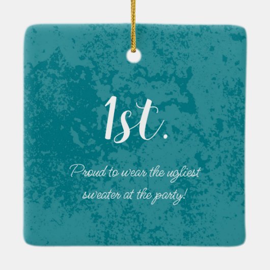 Gewinner! Gewinner! Bester Ugly Sweater von 20xx Keramikornament (Rückseite)