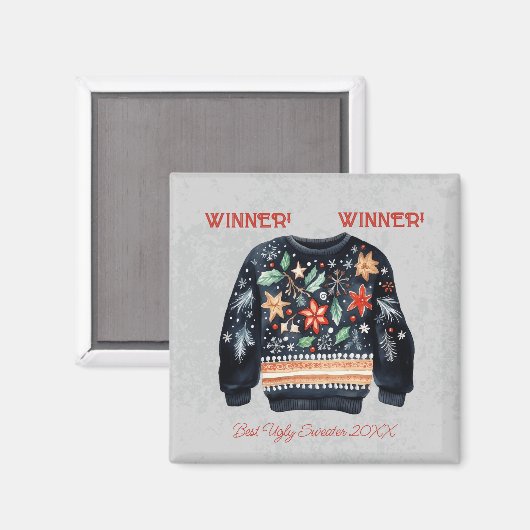 Gewinner! Gewinner! Bester Ugly Sweater von 20xx Magnet (Vorderseite/Rückseite)