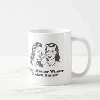 Gewinner Gewinner Hühnchen Abendessen Lustig Kaffeetasse