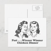 Gewinner Gewinner Hühnchen Abendessen Lustig Postkarte (Vorne/Hinten)