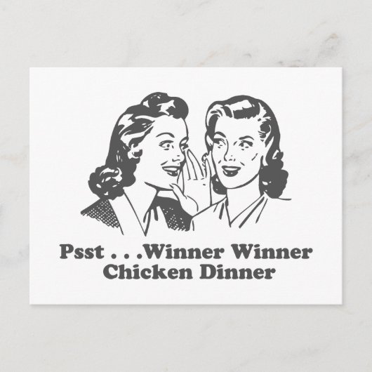 Gewinner Gewinner Hühnchen Abendessen Lustig Postkarte (Vorderseite)