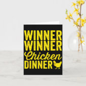 Gewinner Gewinner Hühnchen Abendessen Silhouette ( Karte (Gelbe Blume)