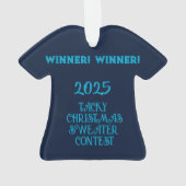 GEWINNER! GEWINNER! Tacky-Weihnachtspullover-Wettb Ornament (Rückseite)
