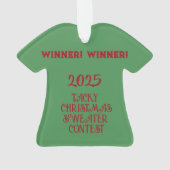 GEWINNER! GEWINNER! Tacky-Weihnachtspullover-Wettb Ornament (Rückseite)