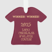 GEWINNER! GEWINNER! Tacky-Weihnachtspullover-Wettb Ornament (Rückseite)