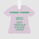 GEWINNER! GEWINNER! Tacky-Weihnachtspullover-Wettb Ornament (Rückseite)