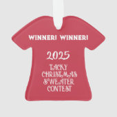GEWINNER! GEWINNER! Tacky-Weihnachtspullover-Wettb Ornament (Rückseite)