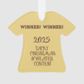 GEWINNER! GEWINNER! Tacky-Weihnachtspullover-Wettb Ornament (Rückseite)