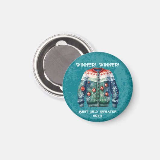 GEWINNER! GEWINNER! Ugly Sweater Contest Magnet (Vorderseite/Rückseite)