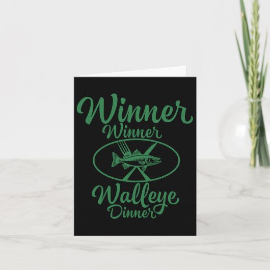 Gewinner Gewinner Walleye Dinner - Funny Fishing F Karte (Vorderseite)