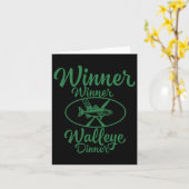 Gewinner Gewinner Walleye Dinner - Funny Fishing F Karte (Gelbe Blume)