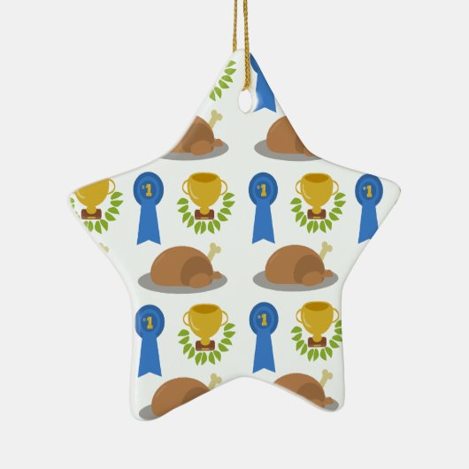 Gewinner Hühnchen-Abendessen Muster Keramikornament (Rechts)