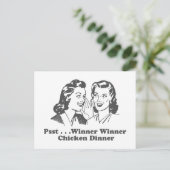 Gewinner Hühnerfest Abendessen Funny Postkarte (Stehend Vorderseite)