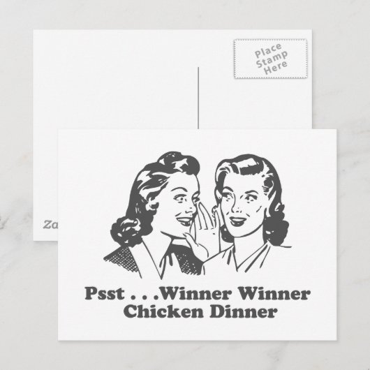 Gewinner Hühnerfest Abendessen Funny Postkarte (Vorne/Hinten)