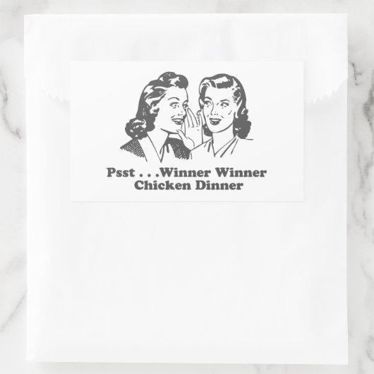 Gewinner Hühnerfest Abendessen Funny Rechteckiger Aufkleber (Tasche)